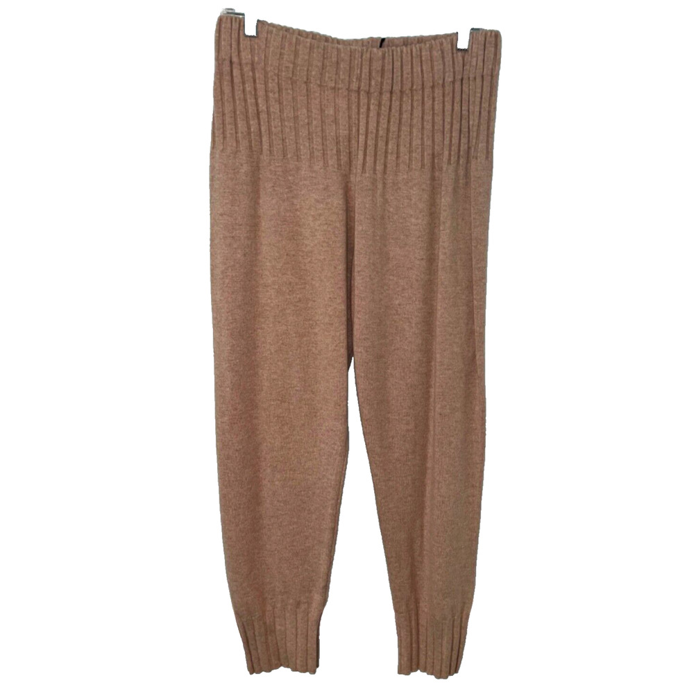 Leo & Ugo Womens Pants Beige Size 4 High Rise Wide Leg Dress Pant 100% Wool